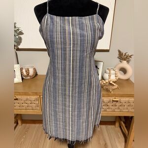 Chic Effortless Beachwear Striped Dress in Blue and Cream Size 4 Resortwear
